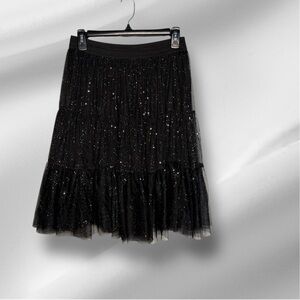 Olsenboye Glittering Black A-Line Skirt